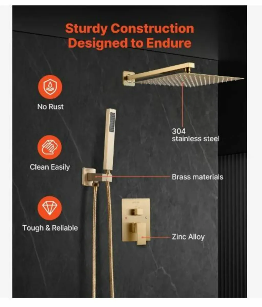 Shower Faucet Set, Rainfall Bathroom - Image 3