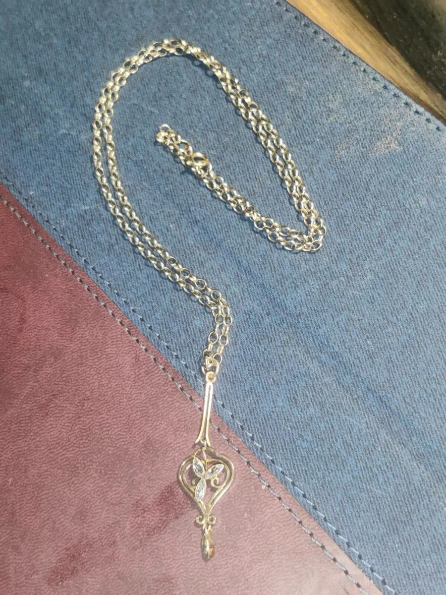 VICTORIAN BLUE SAPPHIRES,9CT Gold 6.86g 20"Neckace - Image 4