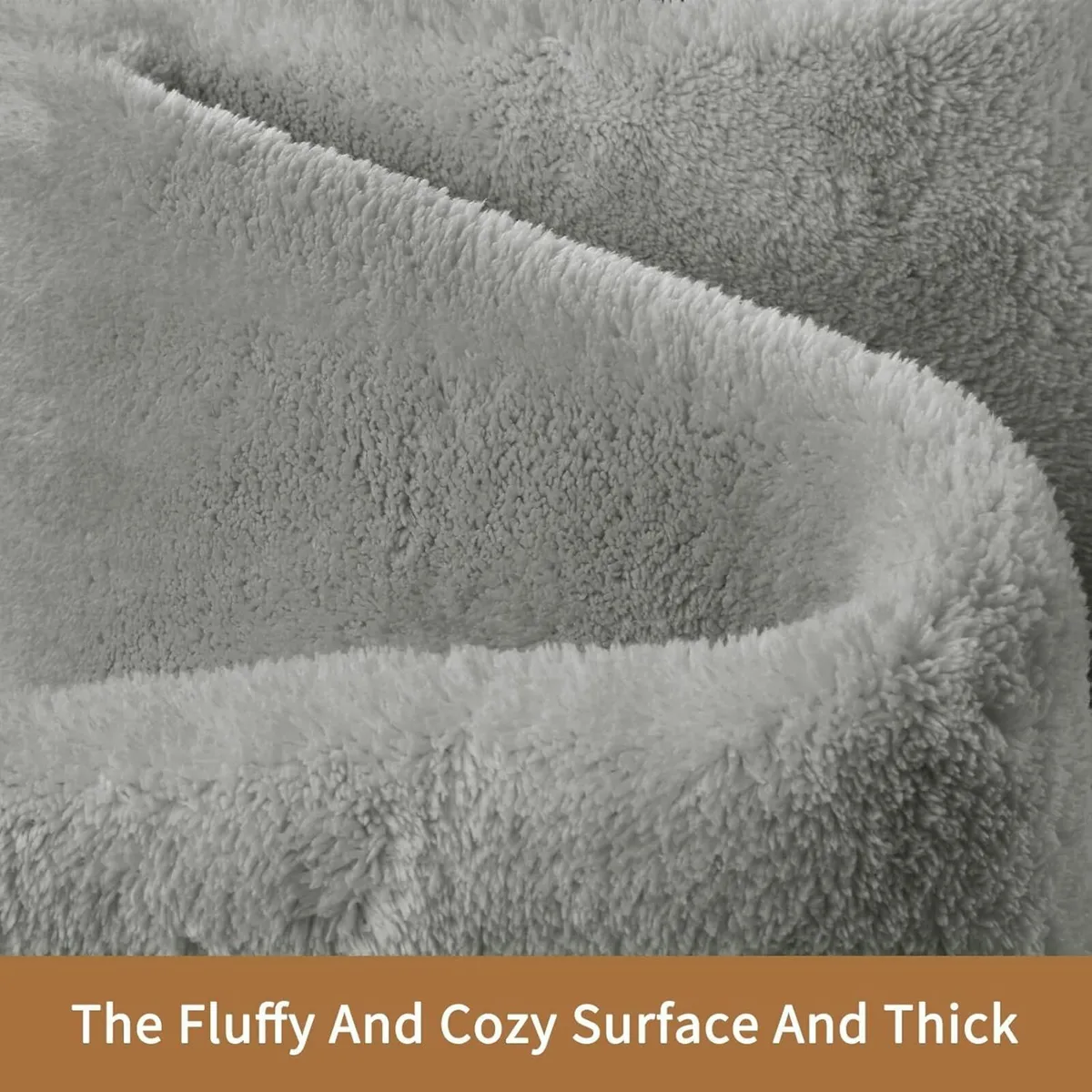 Carpet Living Room Large 200x290 Grey Fluffy Rug - Image 1