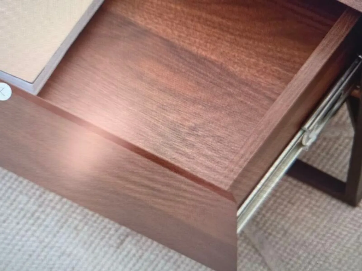 Coffee Table walnut and glass - Image 3