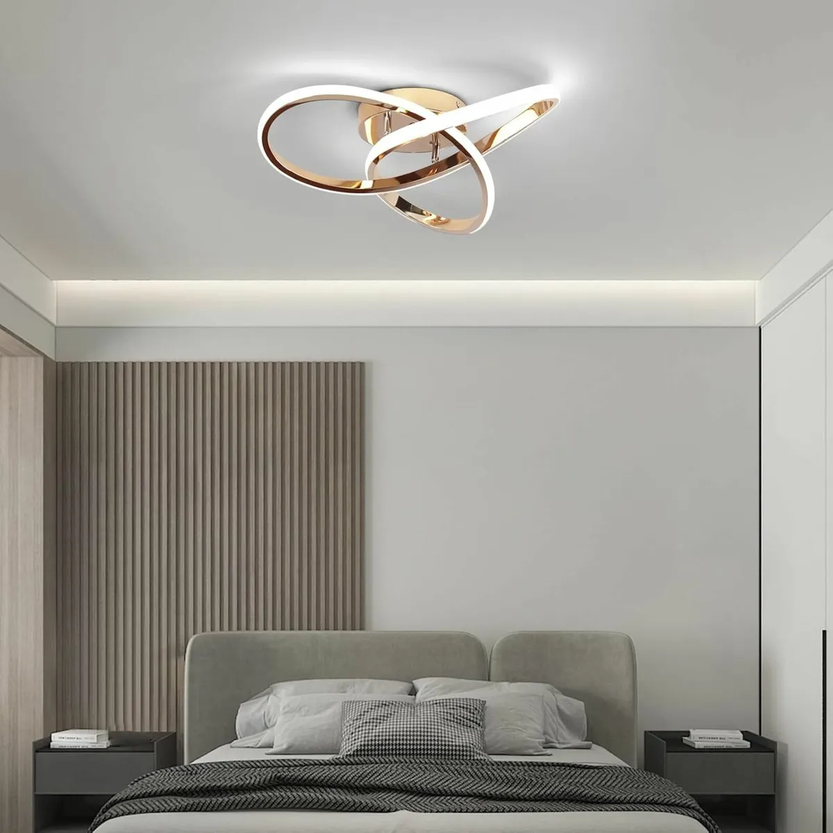 Led Ceiling Light Dimmable, Modern Lamp Rose Gold - Image 3