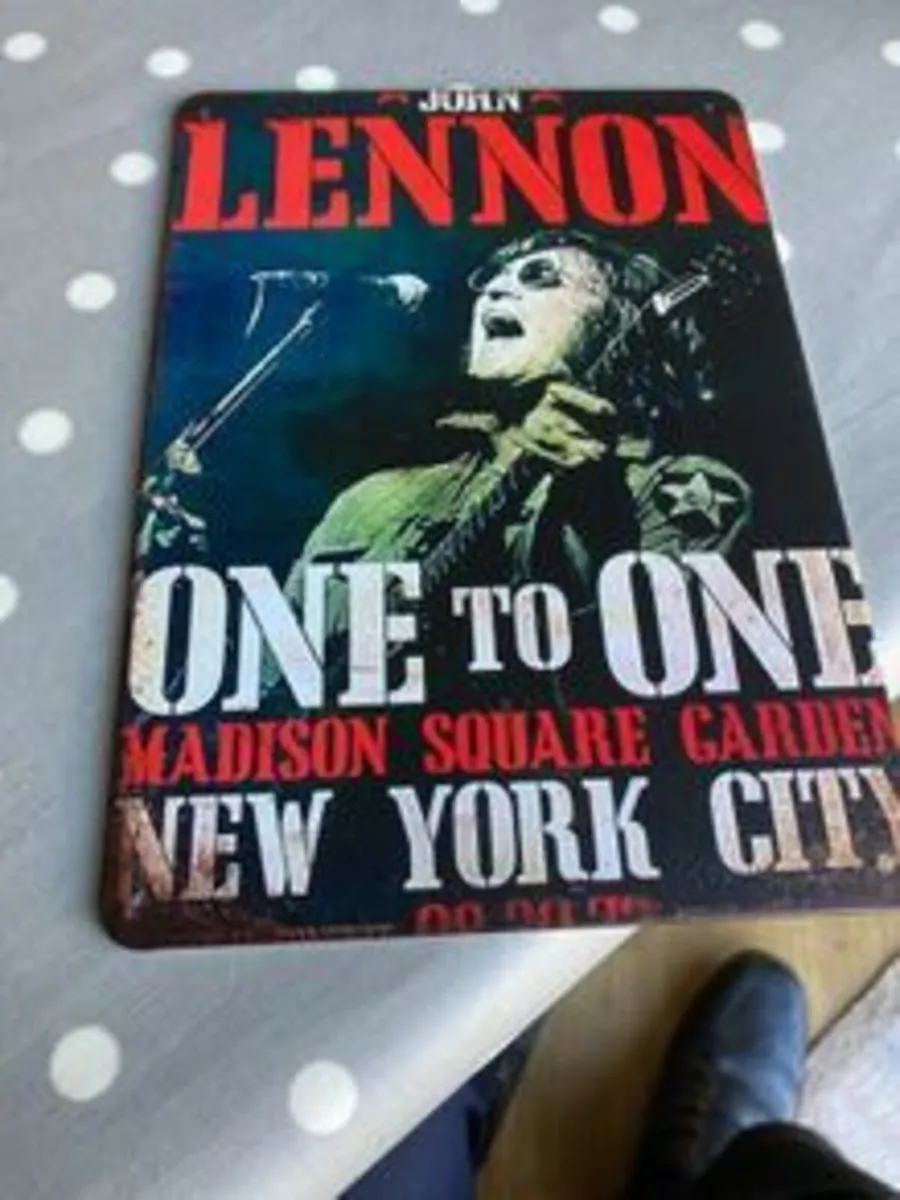 John Lennon Metal Wall Plaque