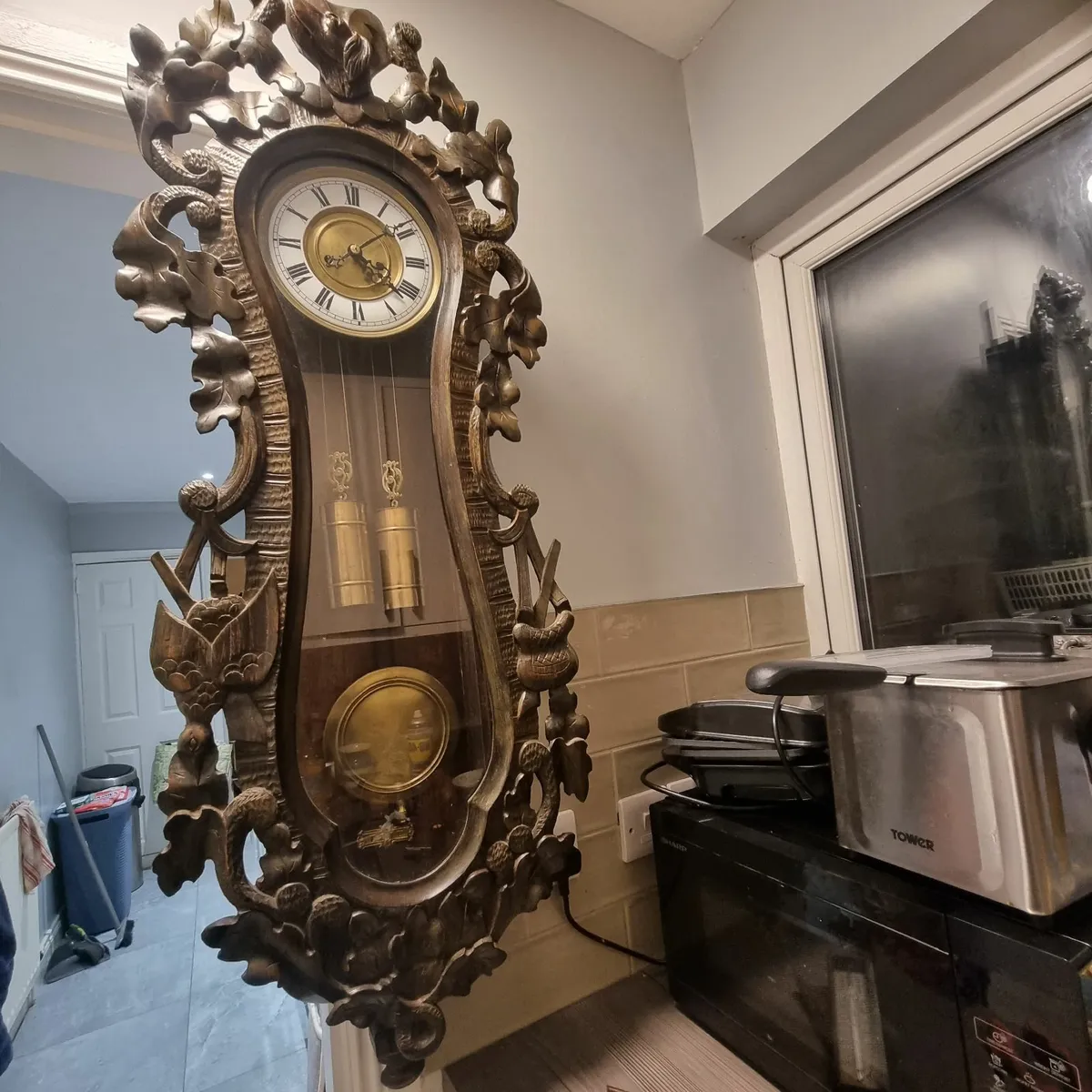 victorian black forest vienna wall clock - Image 1