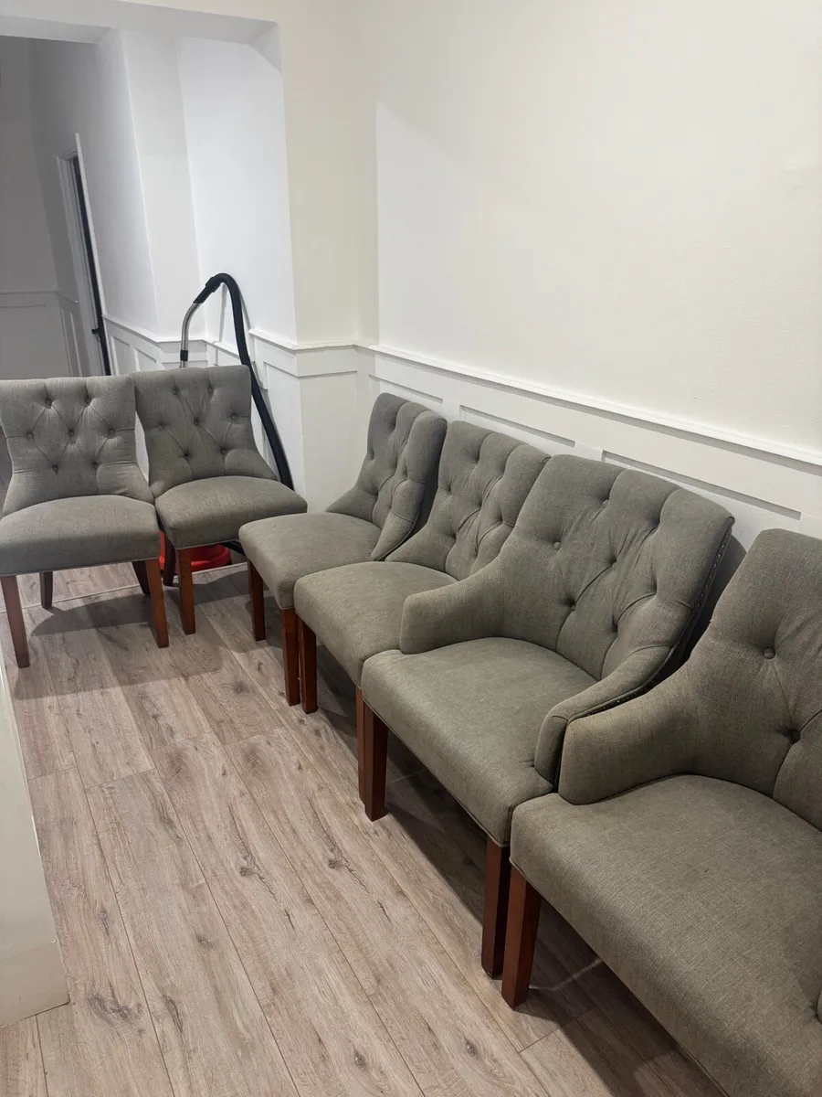 Six Grey Dinning Table Chairs Ez Living - Image 1