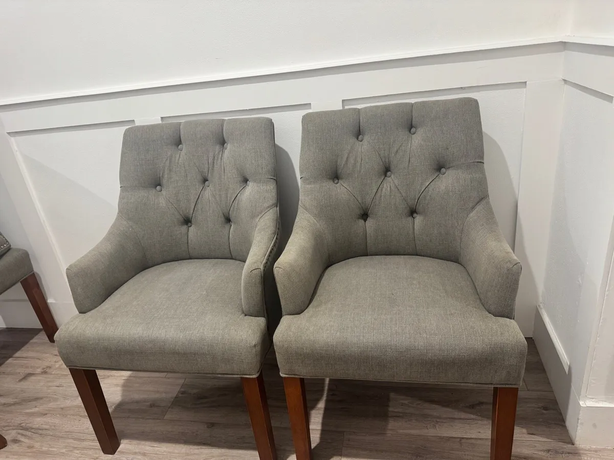 Six Grey Dinning Table Chairs Ez Living - Image 3