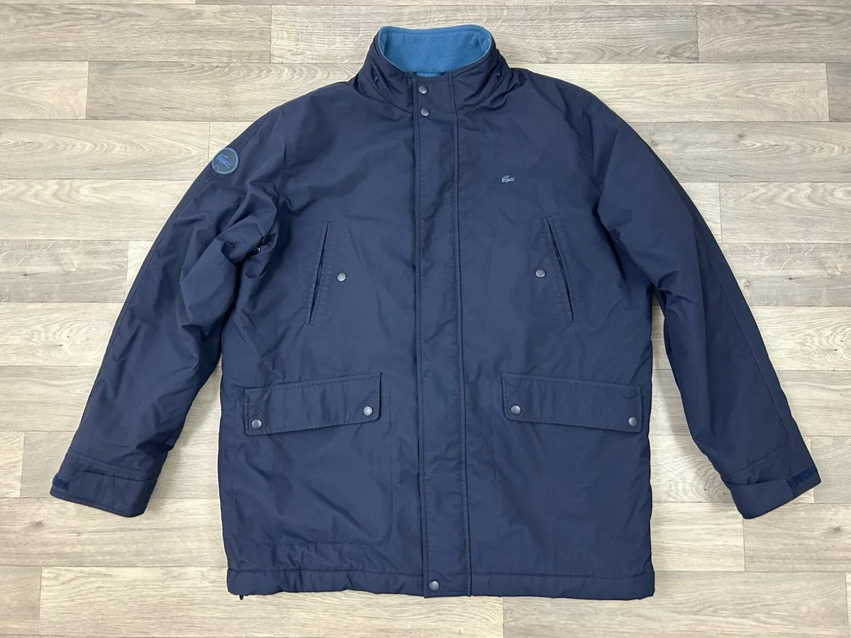 Lacoste Fleece Lined Parka Jacket Mens XL - Image 1