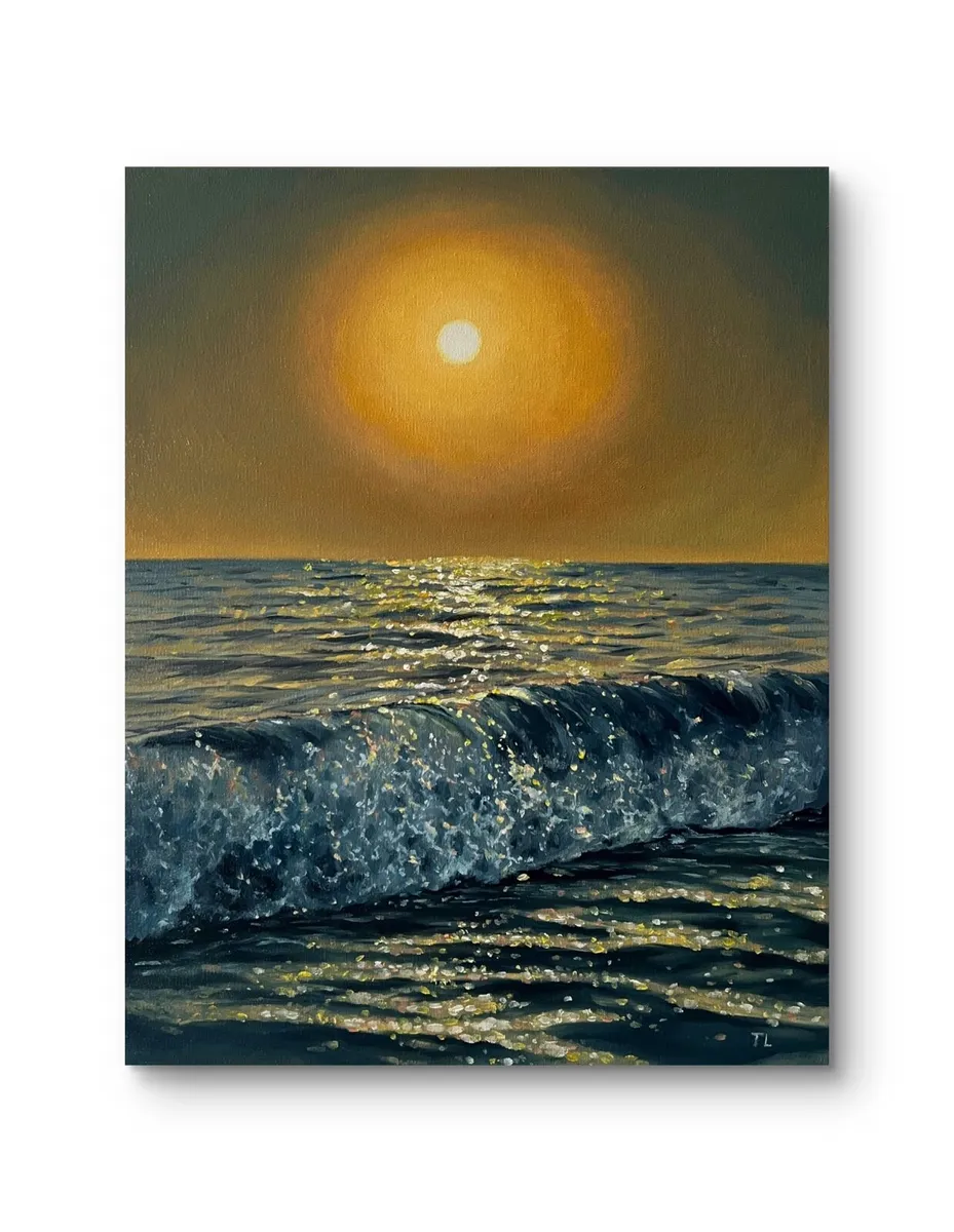 ORIGINAL OIL PAINTING on Canvas, Seascape Wall Art - Image 1
