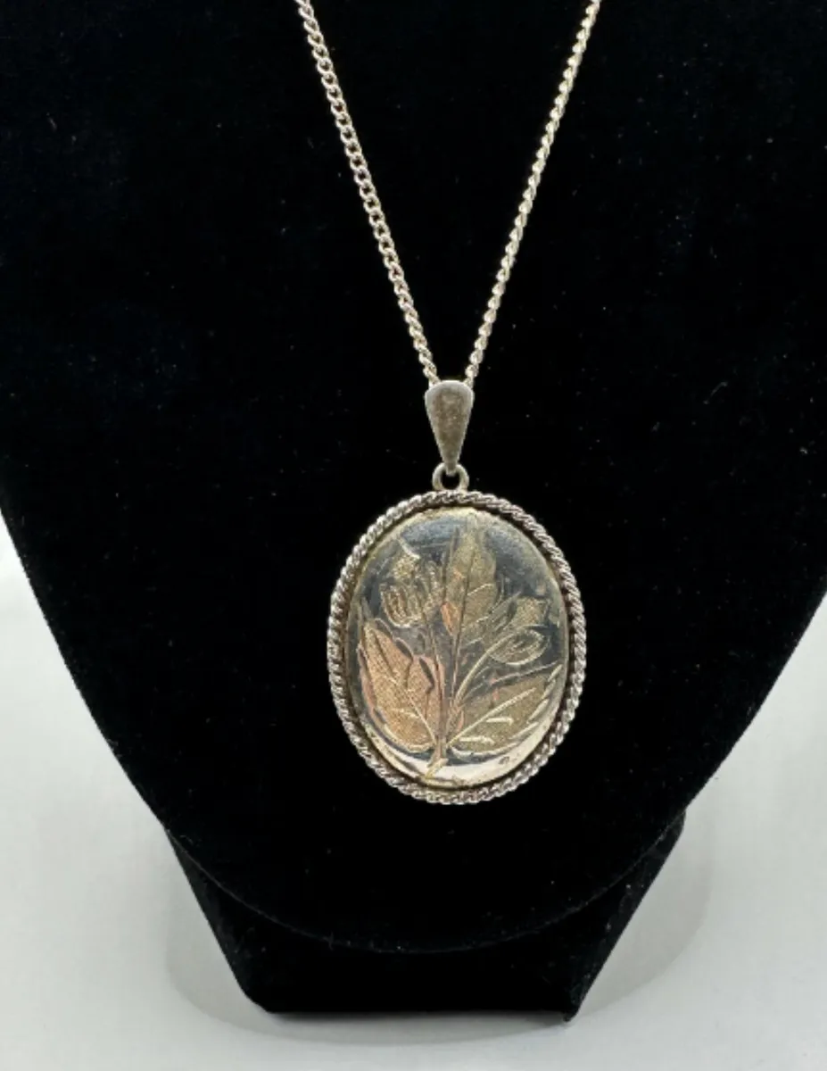 Victorian Antique Sterling Silver Locket Pendant - Image 1