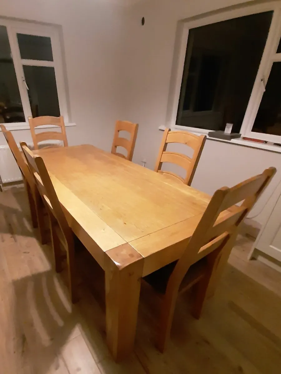 Solid Oak Kitchen Table - Image 1