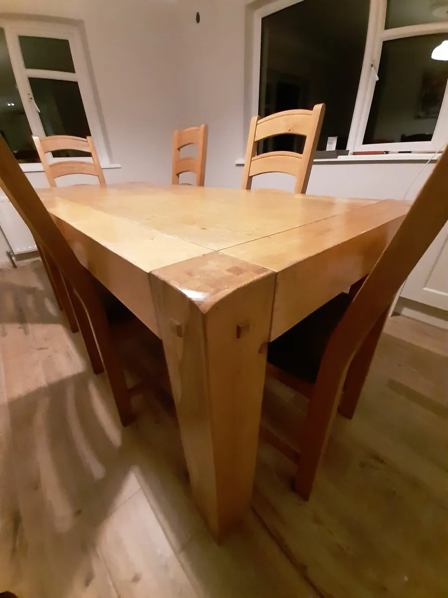 Solid Oak Kitchen Table - Image 3