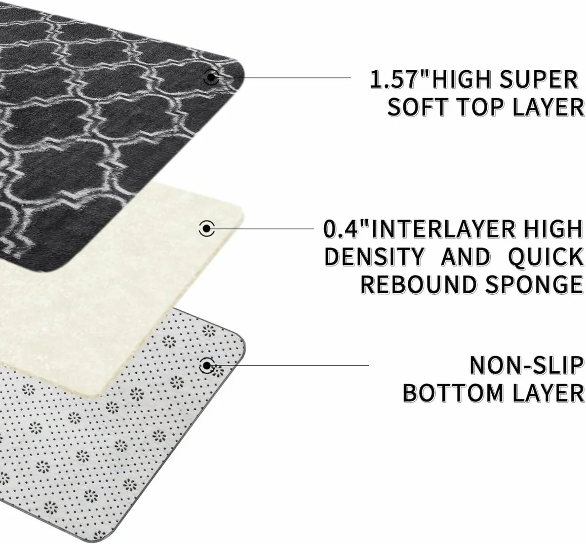 Living Room 160x230cm Grey Bedroom Soft Rug Fluffy - Image 2