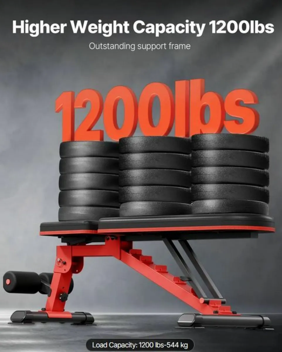 1200lbs Heavy Duty Stable Weight Bench Press for F - Image 2