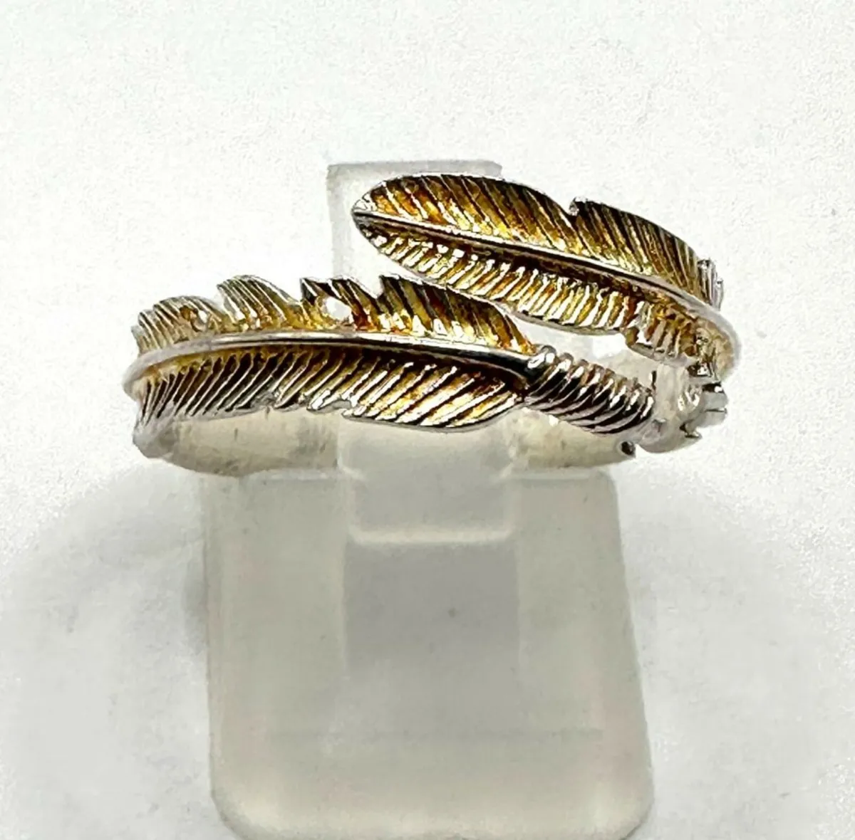 A Sterling Silver  Double Feather Wrap Ring - Image 1