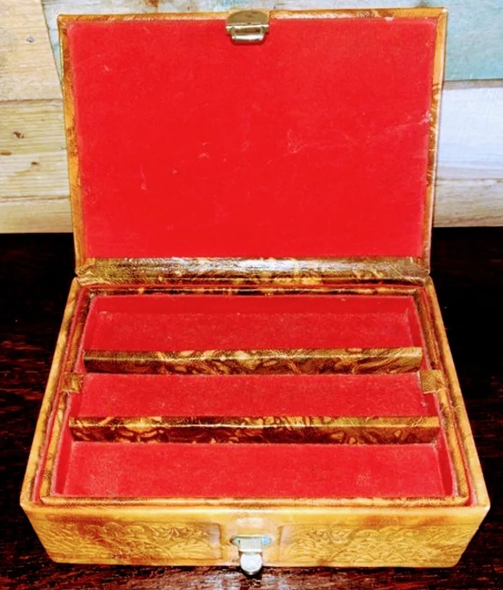 Vintage Egyptian Camel Leather Jewellery Box - Image 3