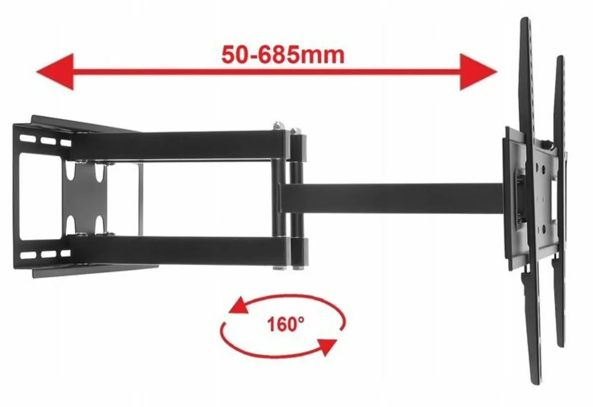 Tv Wall Bracket Tilt Swivel Long Arm 32"- 80" - Image 3