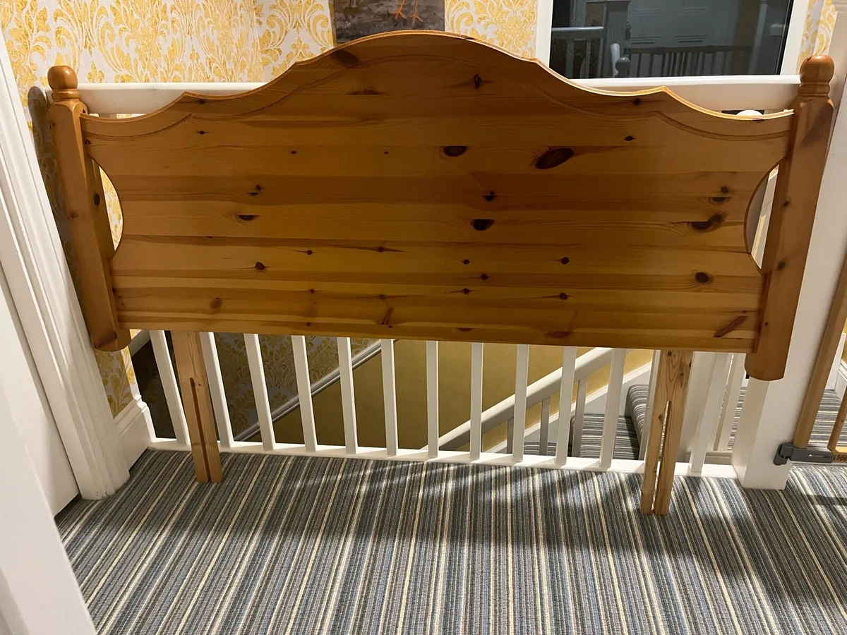 Like New Solid Pine Headboard - Image 1