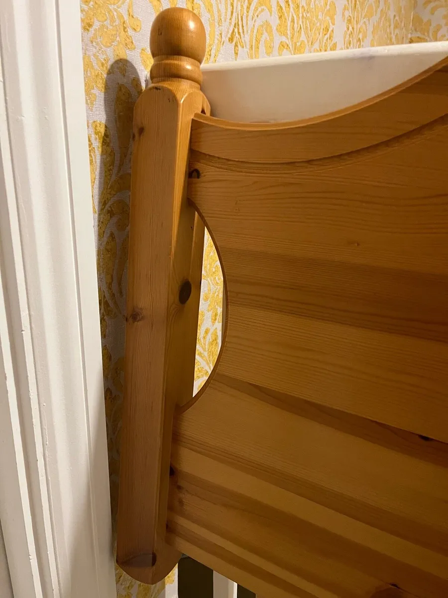 Like New Solid Pine Headboard - Image 2