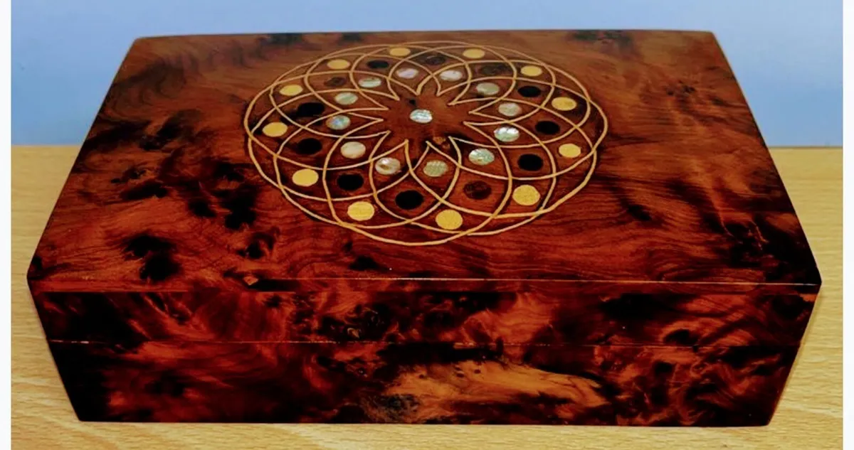 Vintage Moroccan Wooden Trinket Box - Image 4