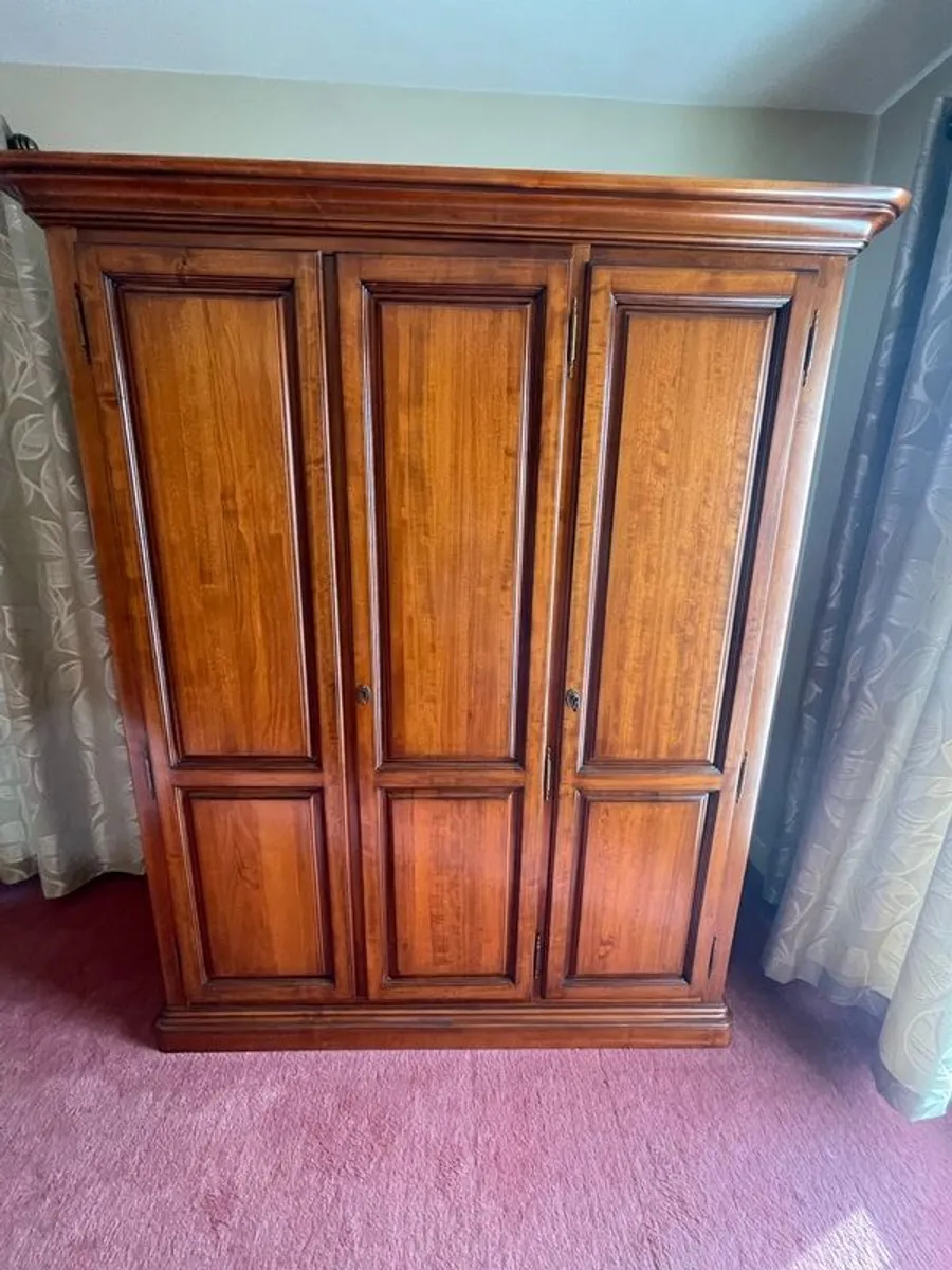 Beautiful Triple Door Wood Wardrobe-Cherry finish - Image 1