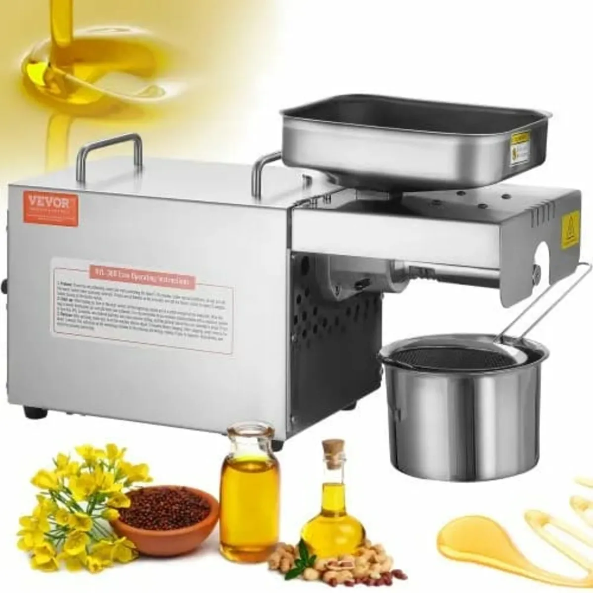 Electric Oil Press Machine, 700W Stainless Steel O - Image 1