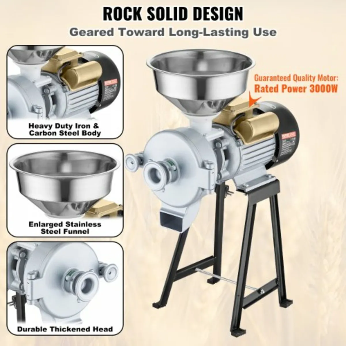 Electric Grain Mill Grinder, 3000W Spice Grinders, - Image 4