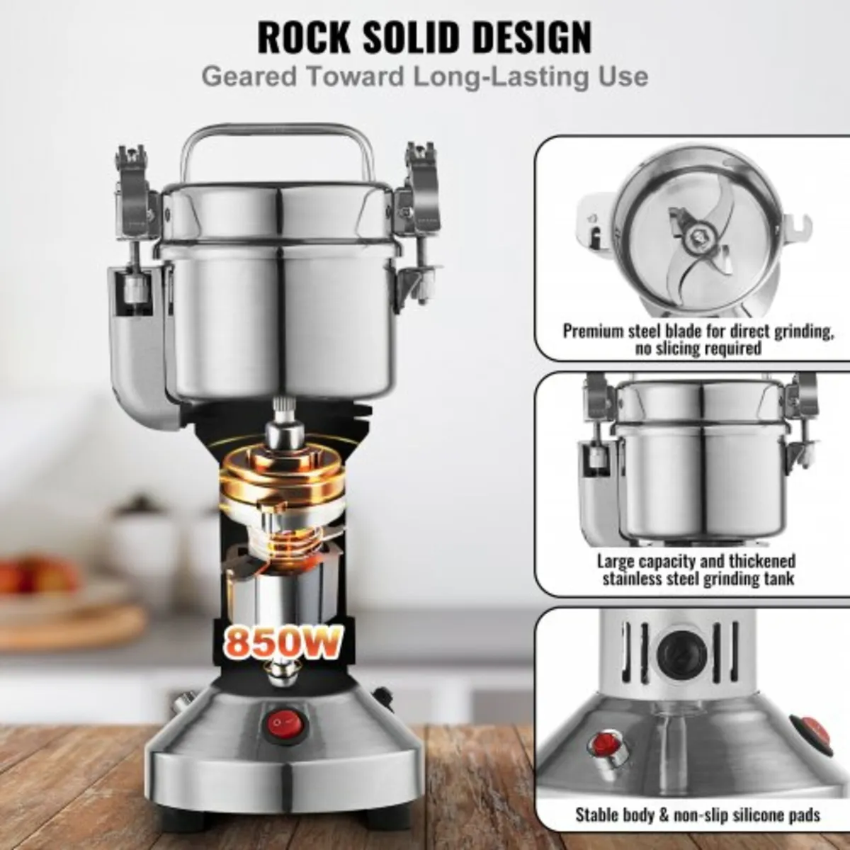 150g Electric Grain Mill Grinder, High Speed 850W - Image 2