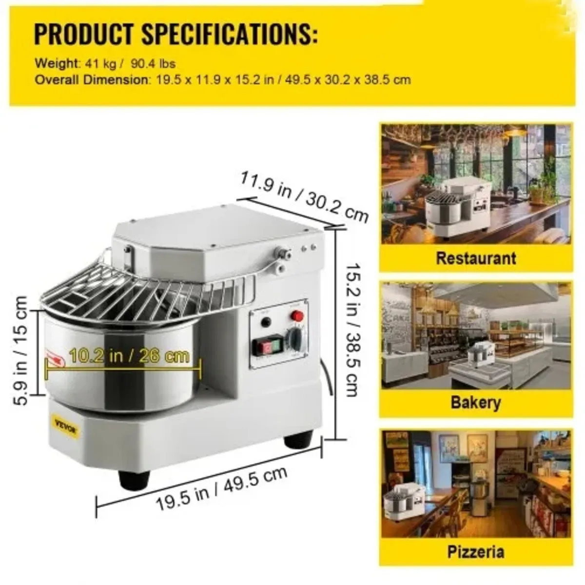 Commercial Dough Food Mixer Spiral Dough Mixer w/ - Image 3