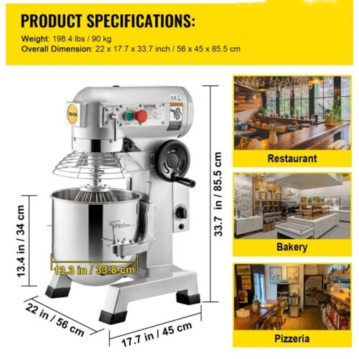 Commercial Stand Mixer, 28.4 L Stainless Steel Bow - Image 3