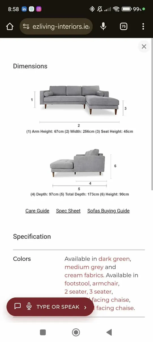 EZ Living L shaped sofa - Image 3