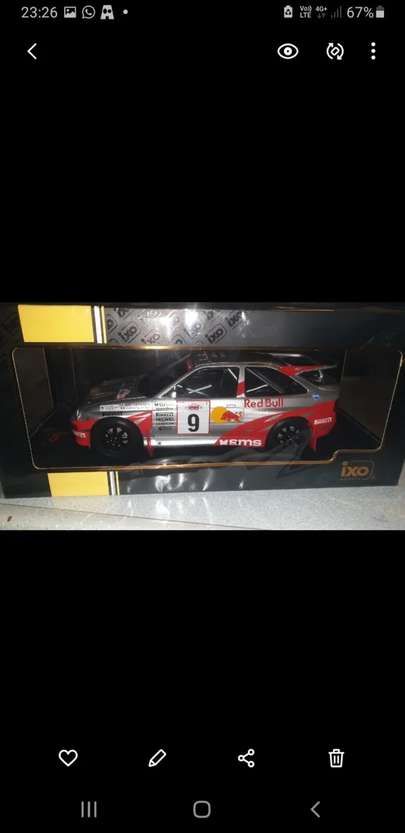 FORD ESCORT REDBULL RALLY CAR IXO MODEL