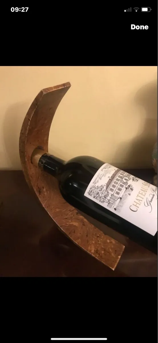 Olive Wood Wine Bottle Stand - Image 2