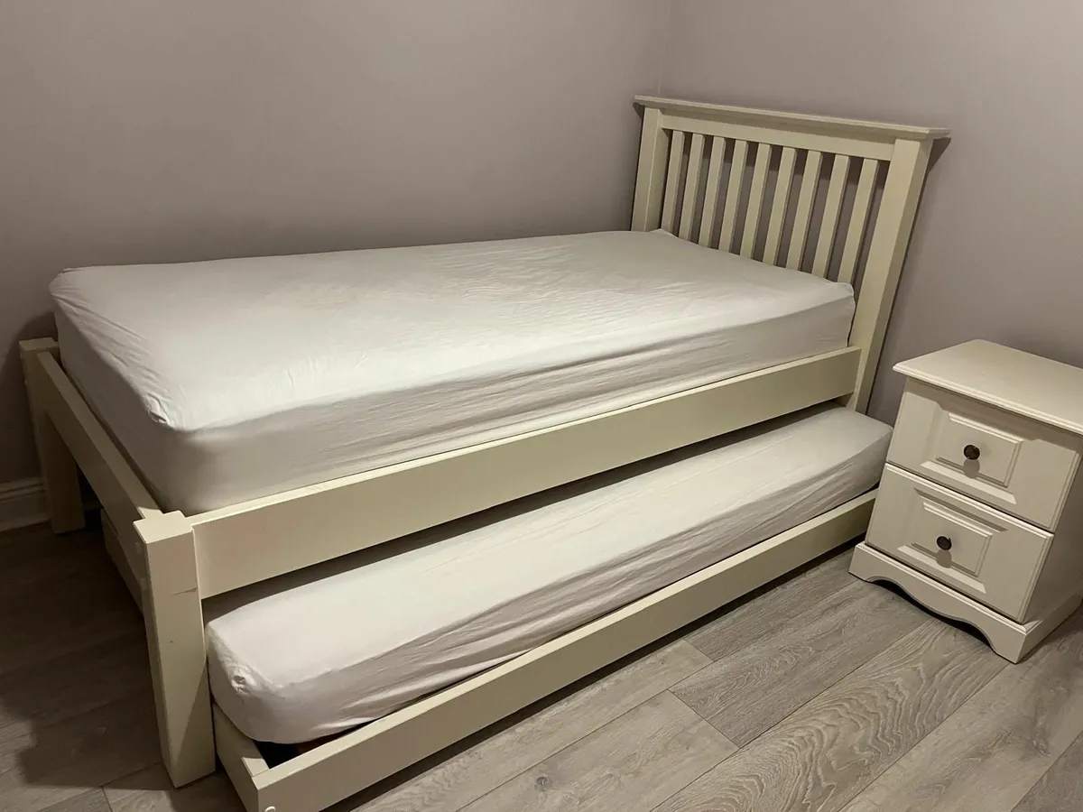 Single bed with Trundle and bedside locker