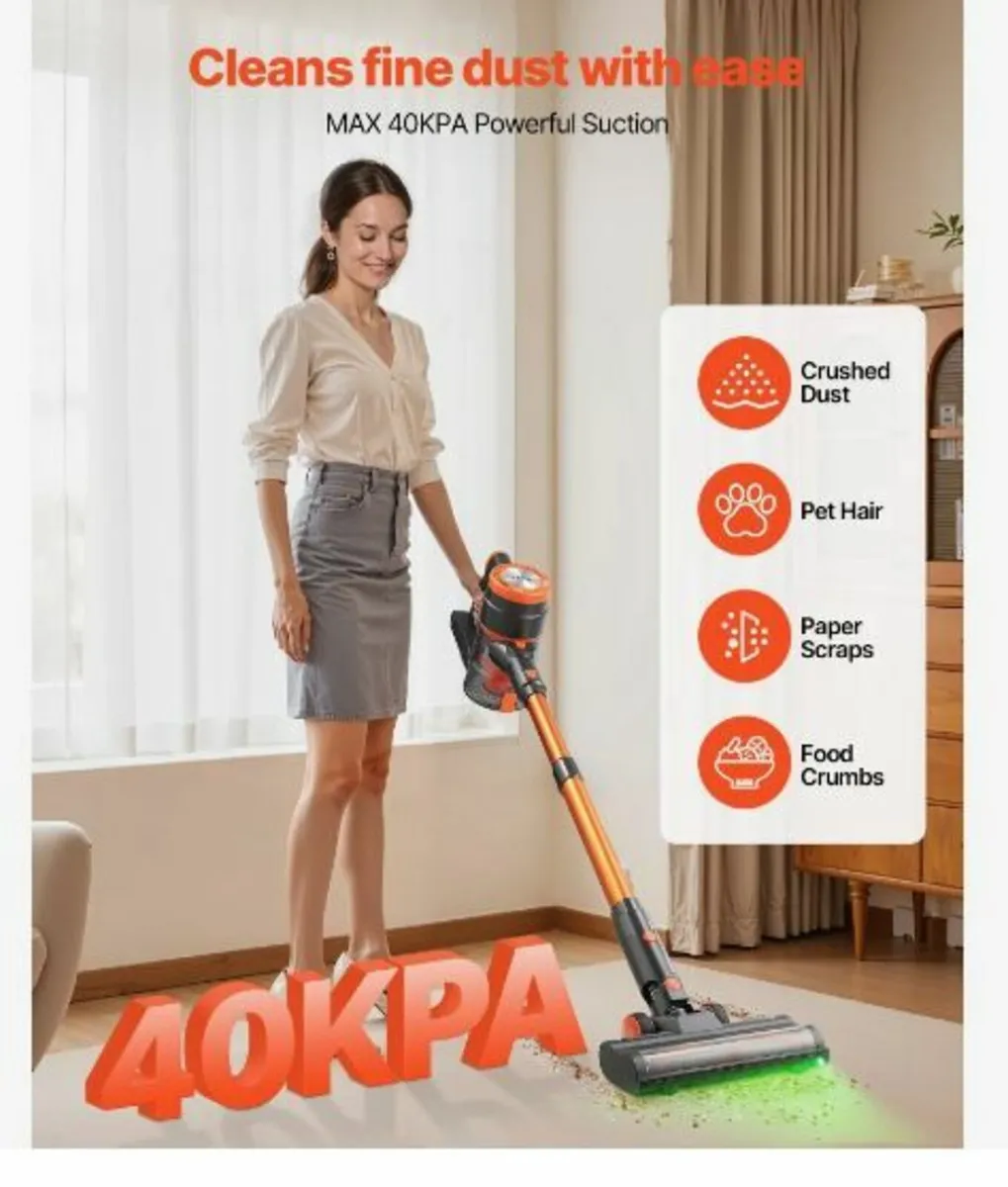 Cordless Vacuum Cleaner, 40KPA Max Suction - Image 2