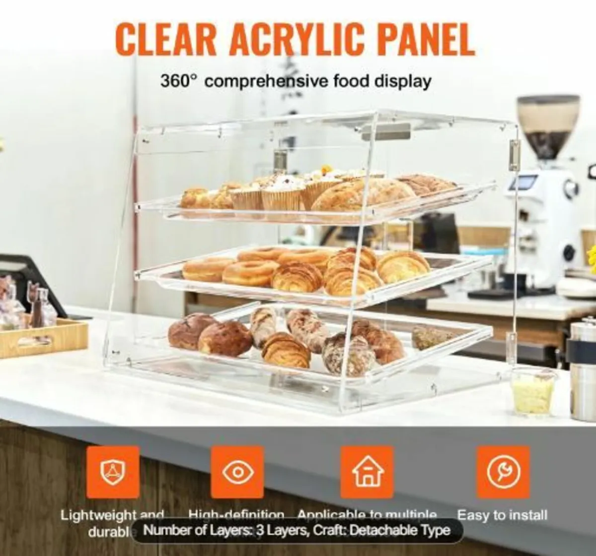 Pastry Display Case, 3-Tier Commercial - Image 1