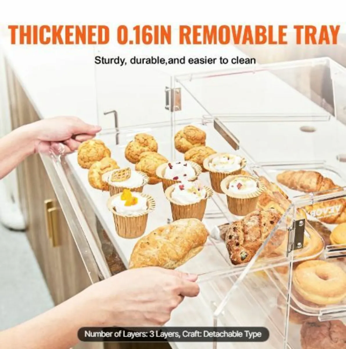 Pastry Display Case, 3-Tier Commercial - Image 2