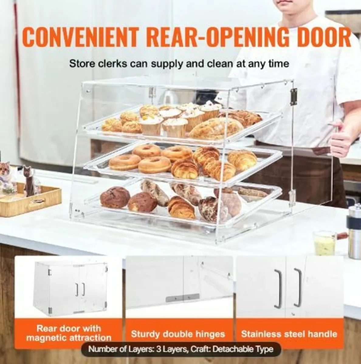 Pastry Display Case, 3-Tier Commercial - Image 3