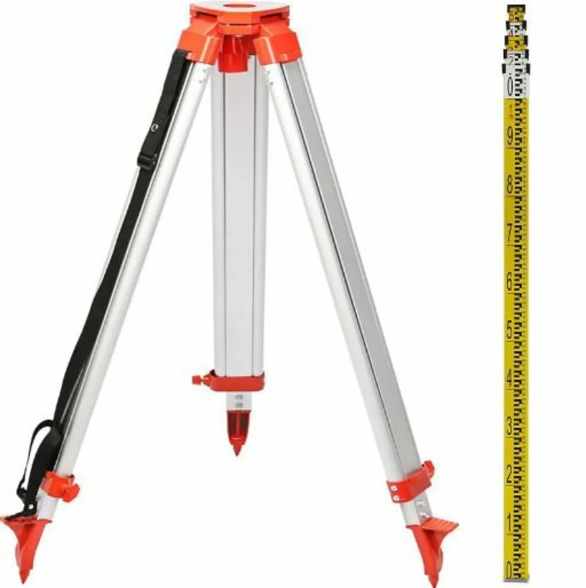 1.65M Aluminum Tripod + 5M 5 Section Dumpy Laser - Image 1