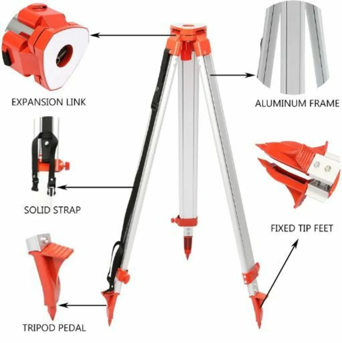 1.65M Aluminum Tripod + 5M 5 Section Dumpy Laser - Image 3