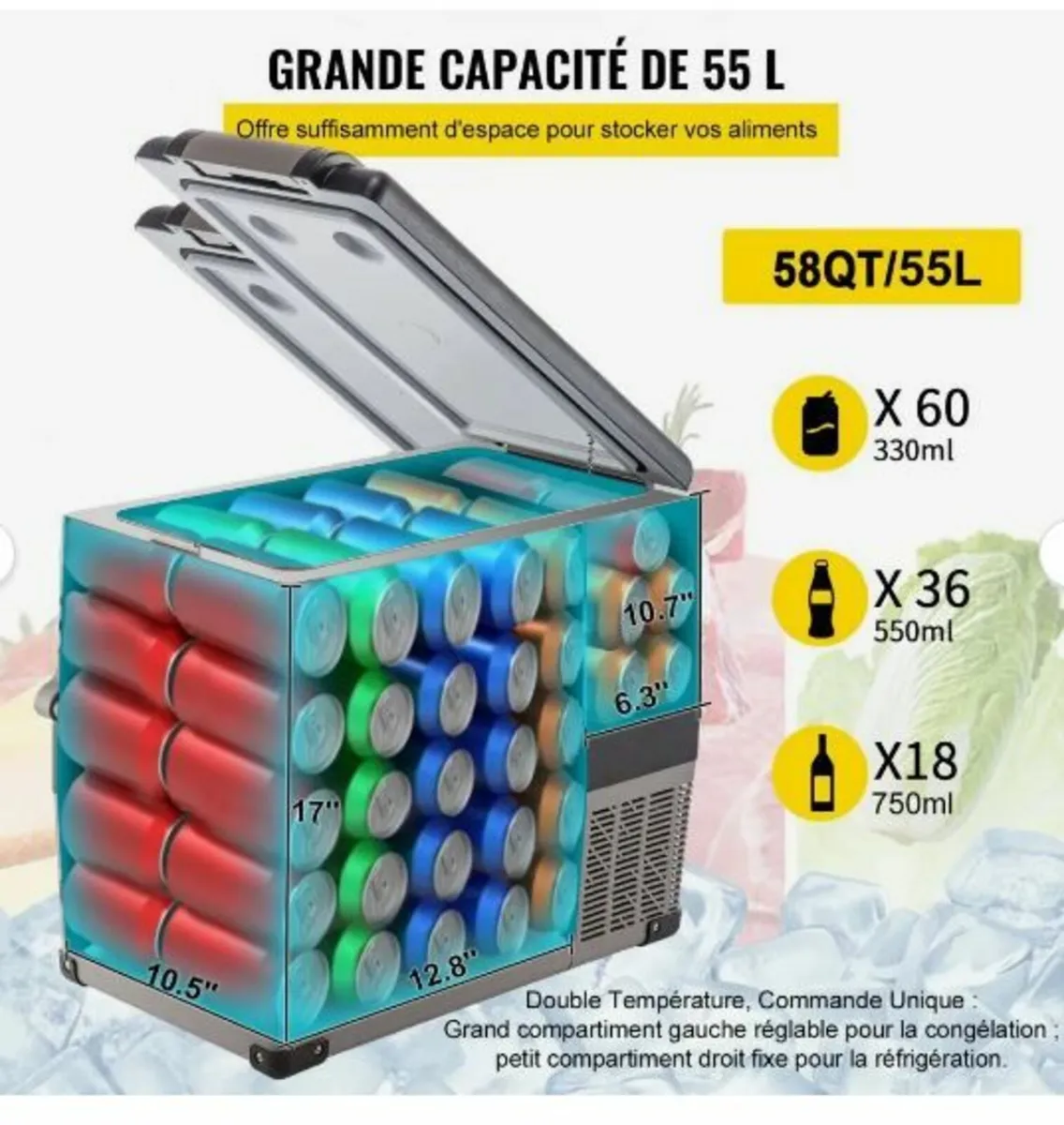 Car Refrigerator 55L Compressor Portable - Image 2