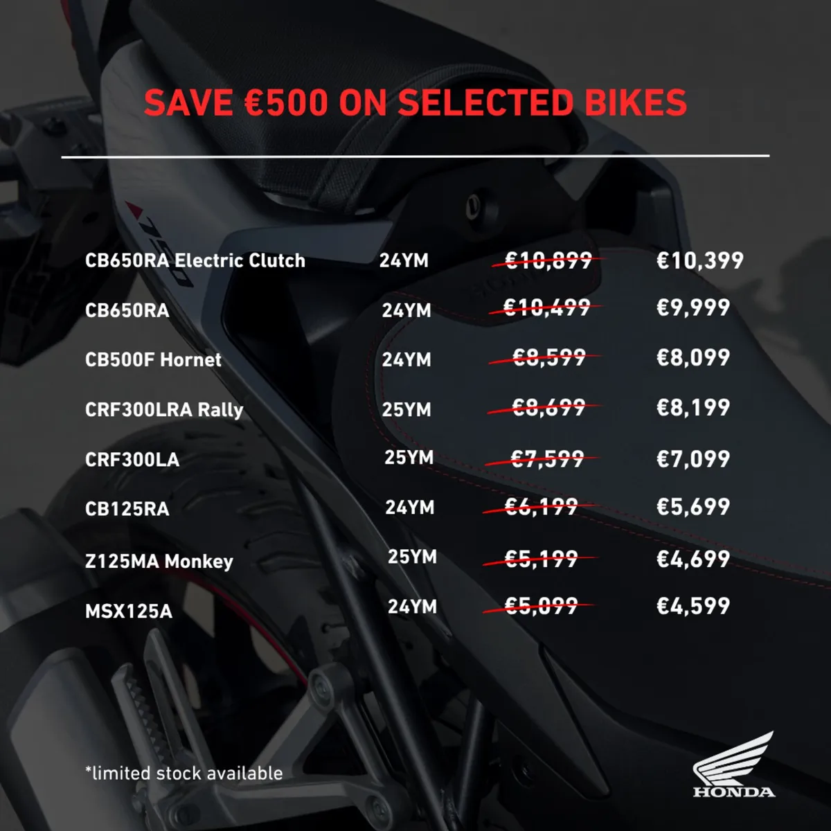 Honda’s Latest 261 Reg Offer @ Doherty Motorcycles - Image 1