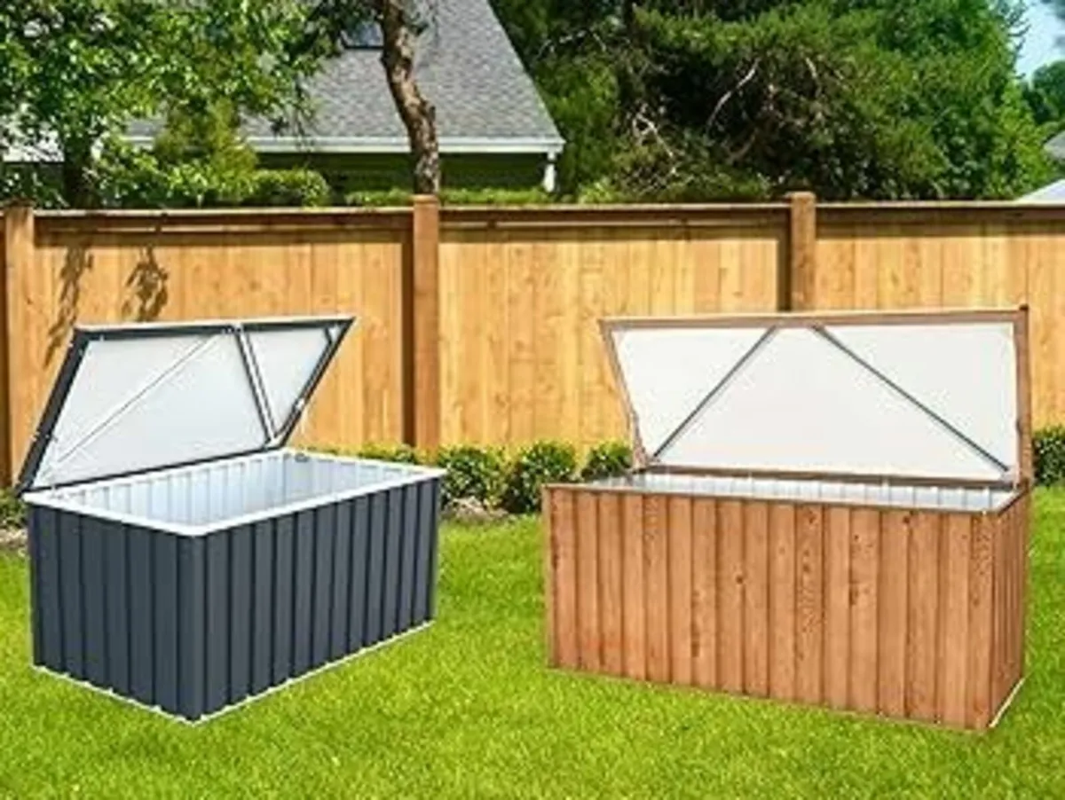 770 Litre Metal Patio Storage Box Brown - Image 2
