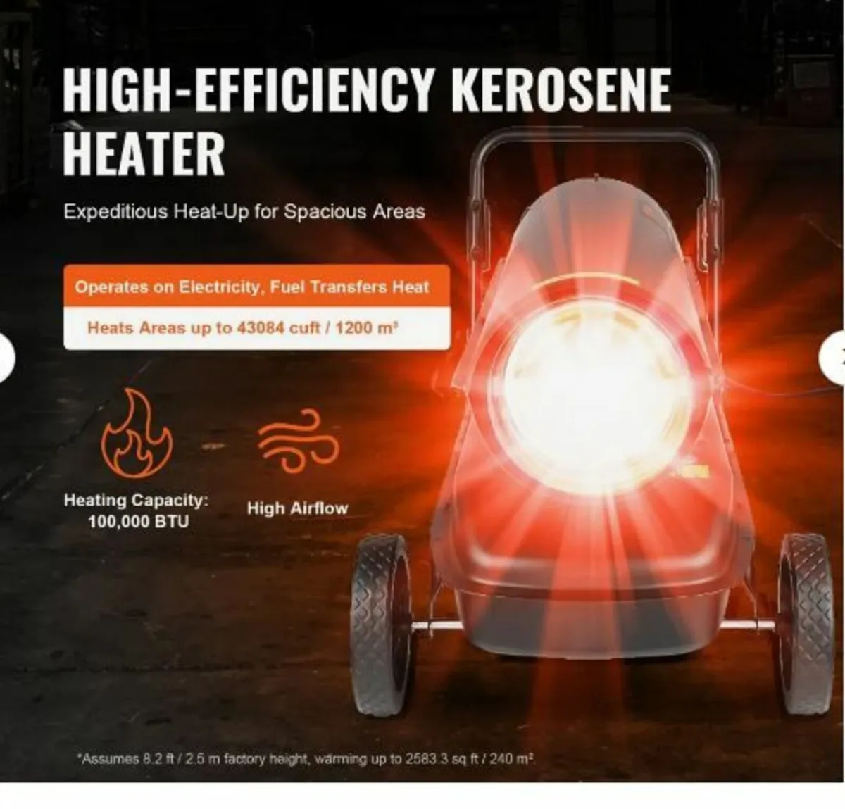 Kerosene/Diesel Forced Air Heater, 100000Btu - Image 3