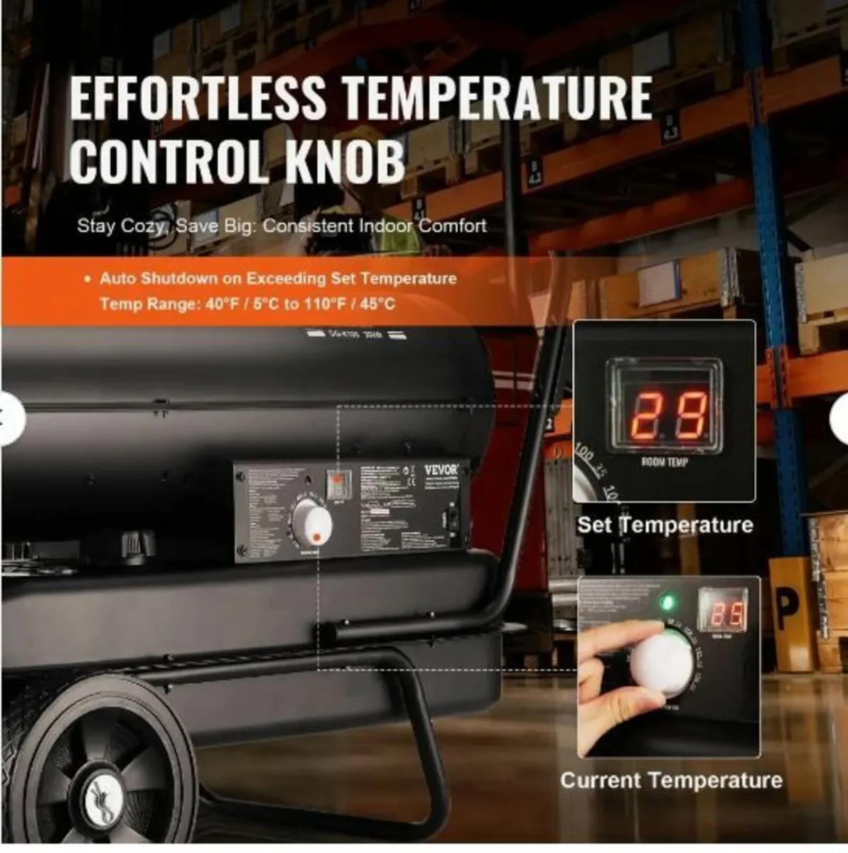 Kerosene/Diesel Forced Air Heater, 100000Btu - Image 4