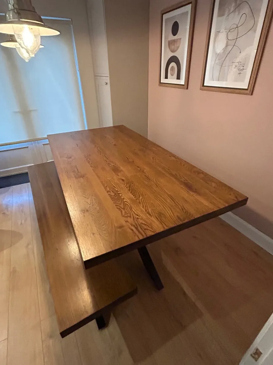 Dining table and bench 200cm length - Image 3