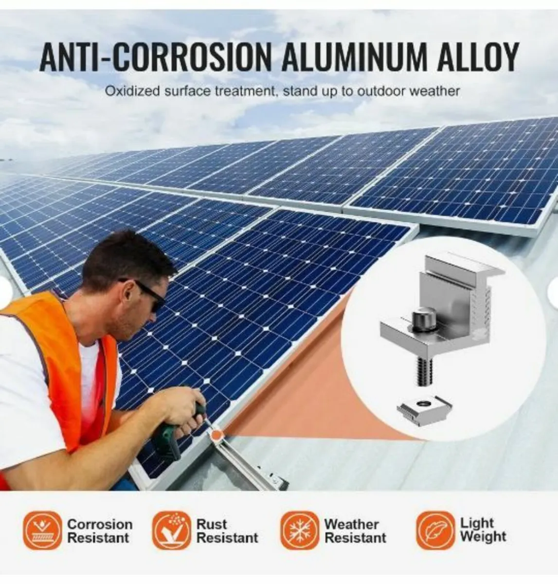 Solar Panel Z Mounting Brackets, 35-50mm - Image 2