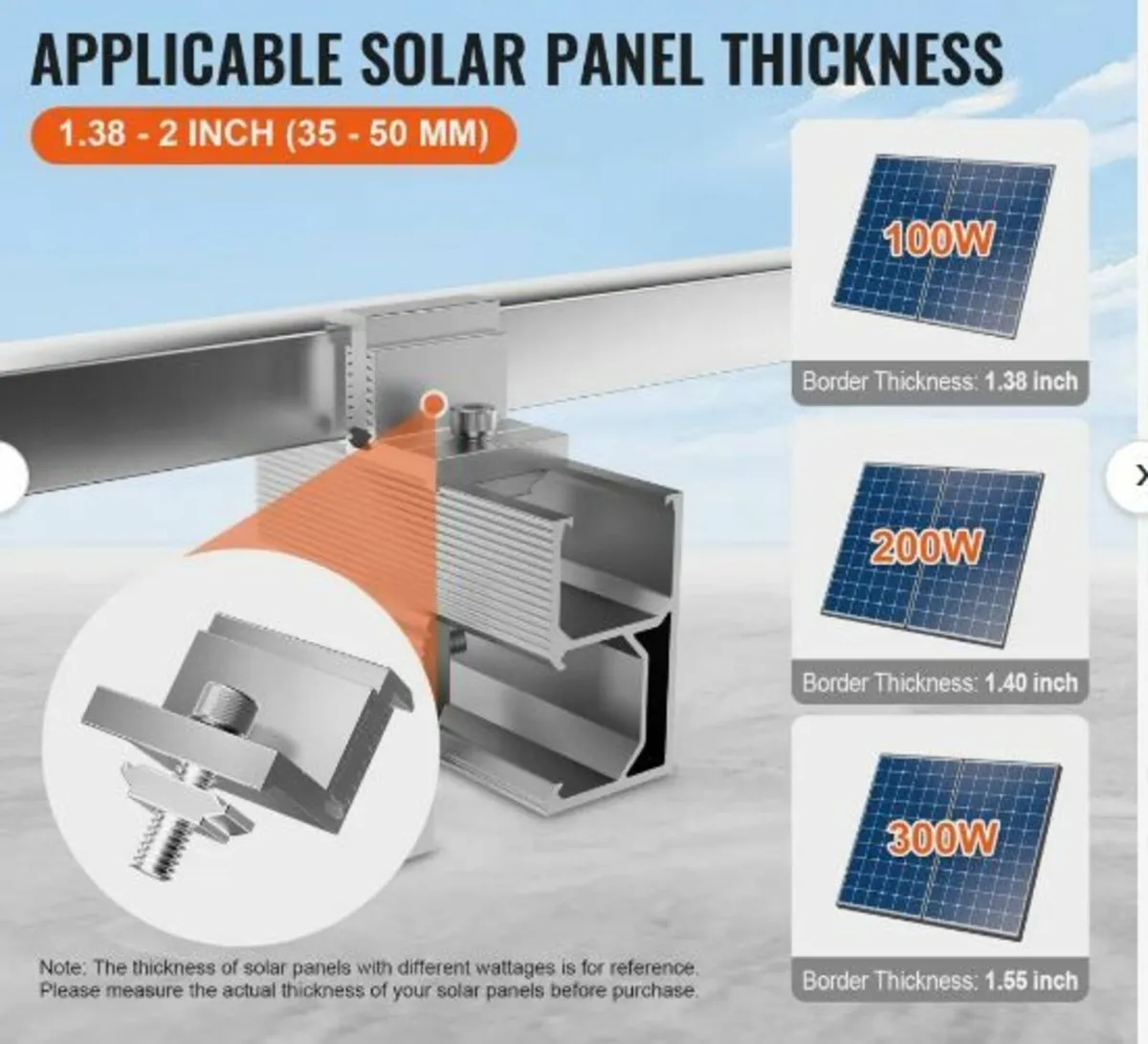 Solar Panel Z Mounting Brackets, 35-50mm - Image 3