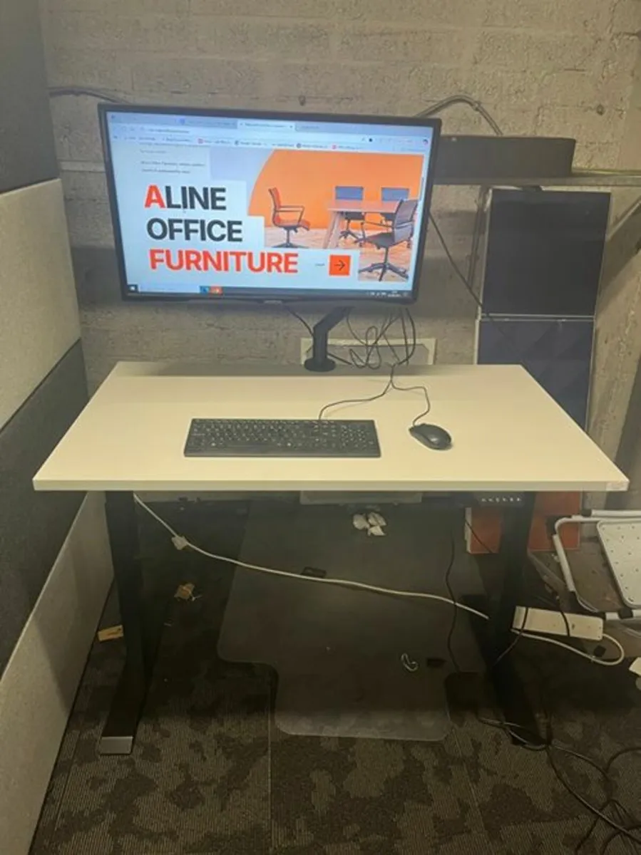 Grey 1200mm Sit-Stand Office Desk - Image 1