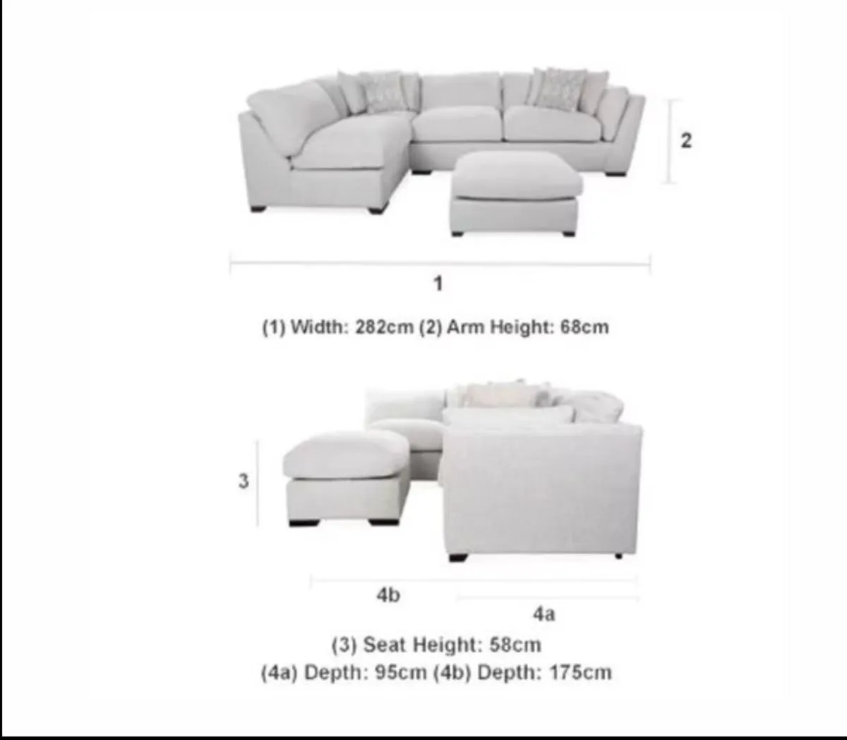 L shaped couch /sofa - Image 3