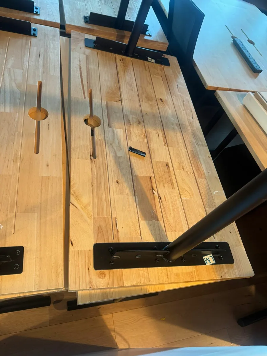 Solid Wood Desks with Black Steel Legs - Image 2