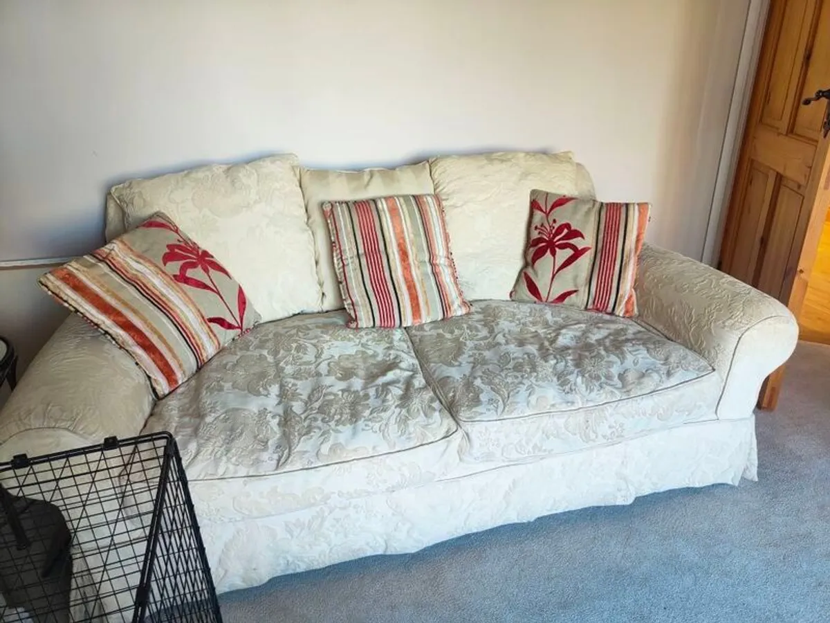Cream sofas for sale - Image 2
